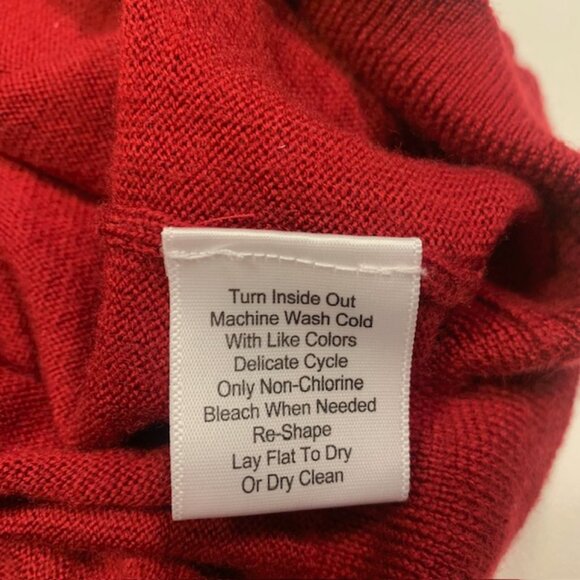 Joseph Abboud Merino Wool Sweater Vest Red XL V Neck Lightweight Mens Classic - Picture 7 of 8